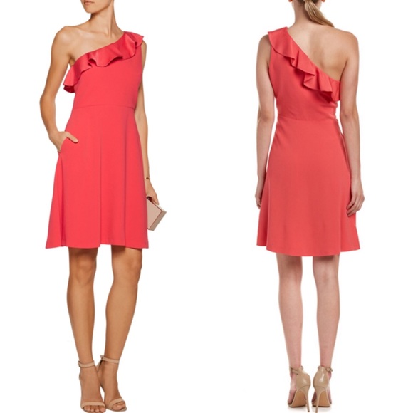 NWT Majé One Shoulder Bubblegum Dress - Picture 1 of 8